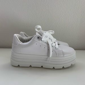 pretty little thing white platform sneakers